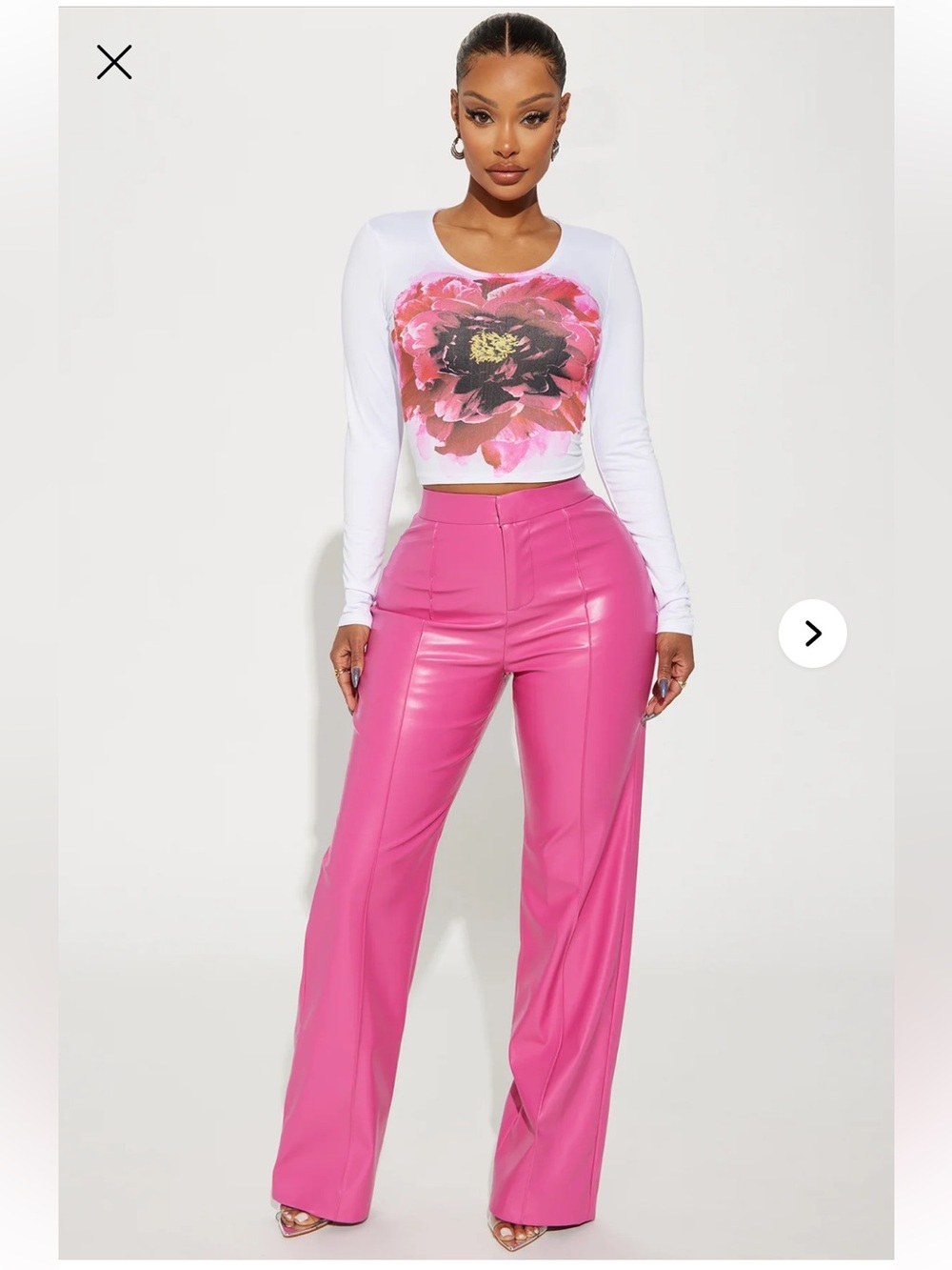 Fashion Nova Around Town Hot Pink Faux Vegan Leather Pants size medium